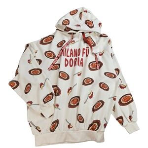 PUNYUS Naomi Watanabe Milano Fu Doria Hoodie Food Pattern Japan Size 4 L/XL